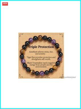 Healing Crystal Beaded Bracelet 8mm Natural Stone Stretch 7 Inch Women